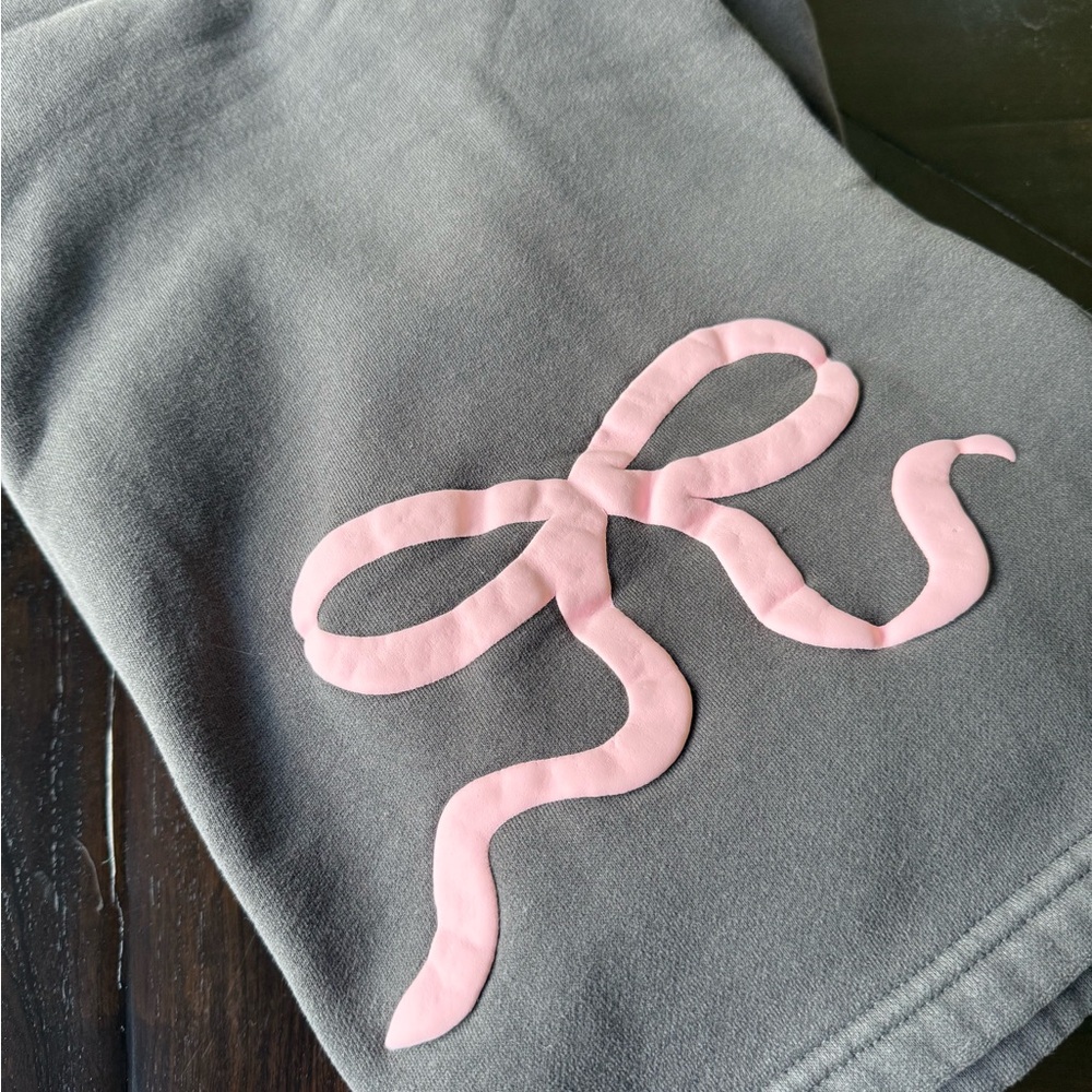 EDIKTED BOW SET💕🎀 GREY/PINK SWEATSHIRT & SWEATPANTS S/M